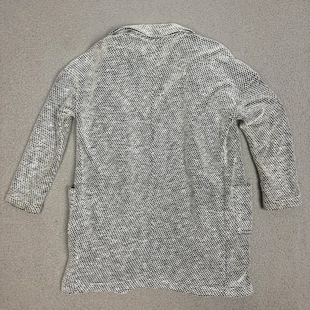 Marine Layer Birdseye Open Front Cardigan Womens Medium Long Textured Blue White